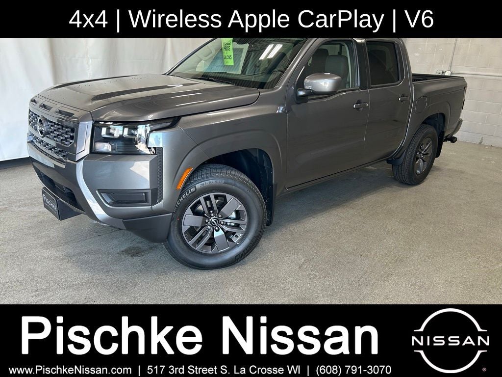 2026 Nissan Frontier SV in Gun Metallic — front three-quarter view