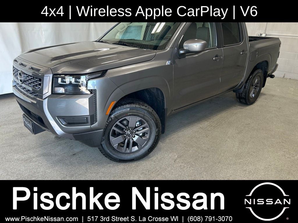 2026 Nissan Frontier SV in Gun Metallic — front three-quarter view