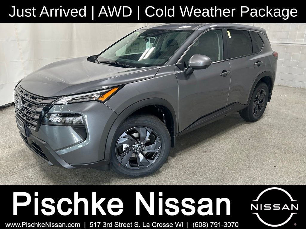 2026 Nissan Rogue SV in Gun Metallic — front three-quarter view